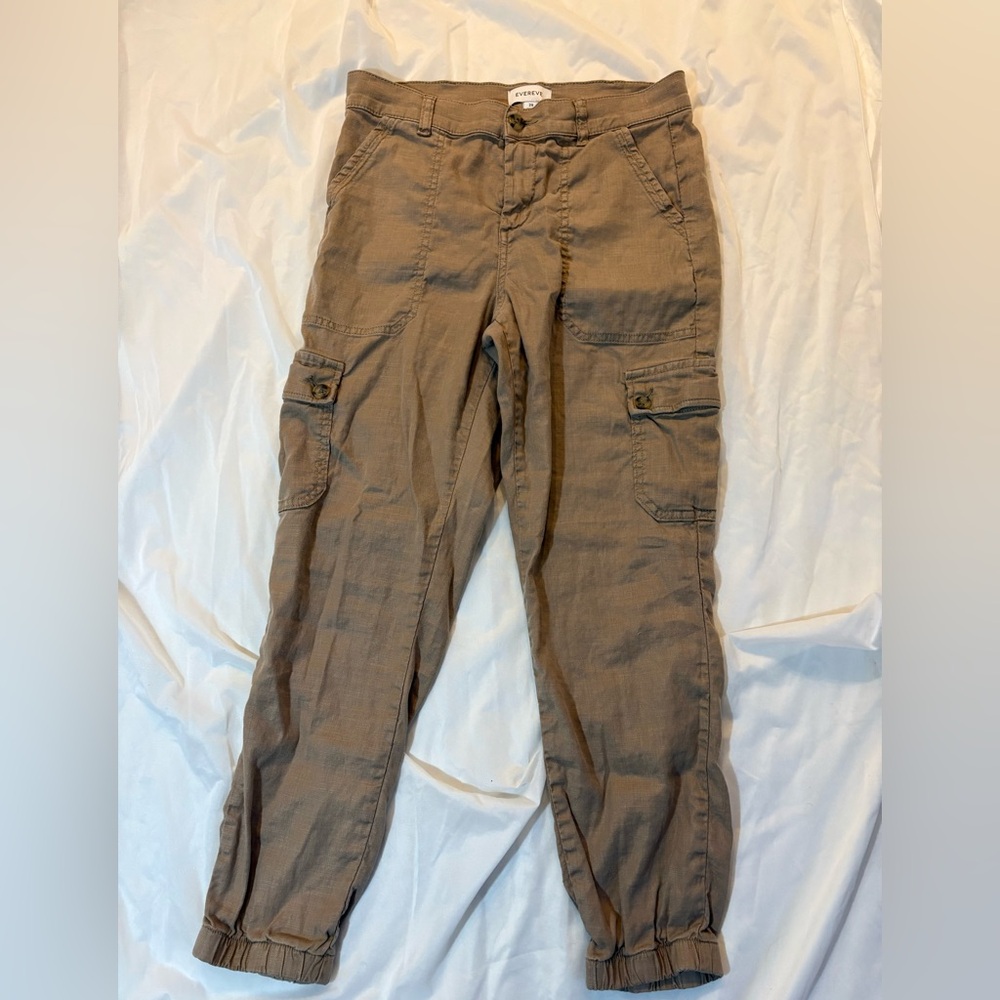 Evereve Women's Tessa Linen Blend Cargo Jogger Pants, Sie 29